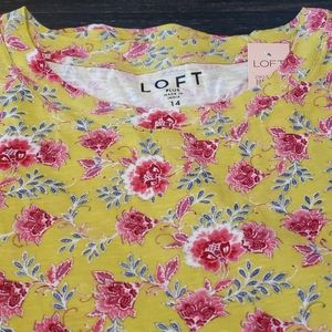 LOFT Yellow Floral Top